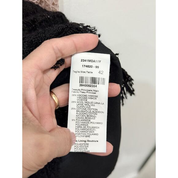 M.S.G.M. Lace and Boucle Tweed Mini Dress Blush Pink / Black Womens 42 IT / US 6 - Picture 6 of 6